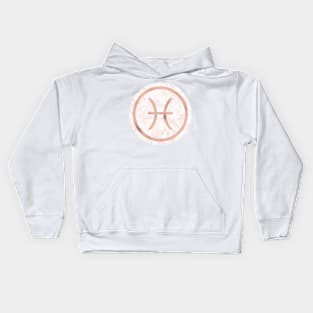 Rose Gold Marble Zodiac - Pisces Kids Hoodie